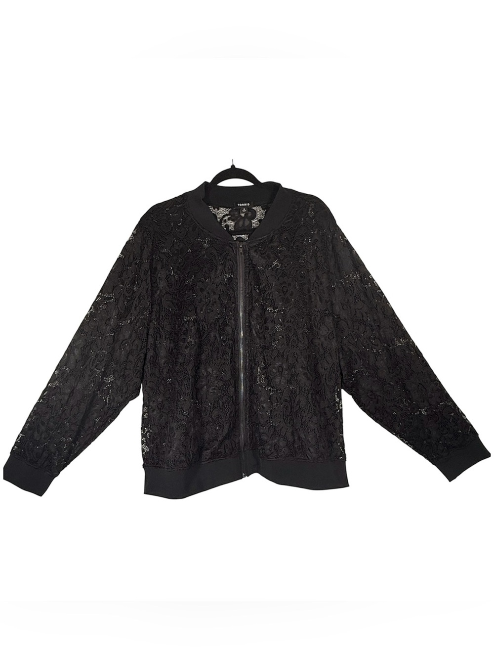 Torrid Black Lace Bomber Jacket